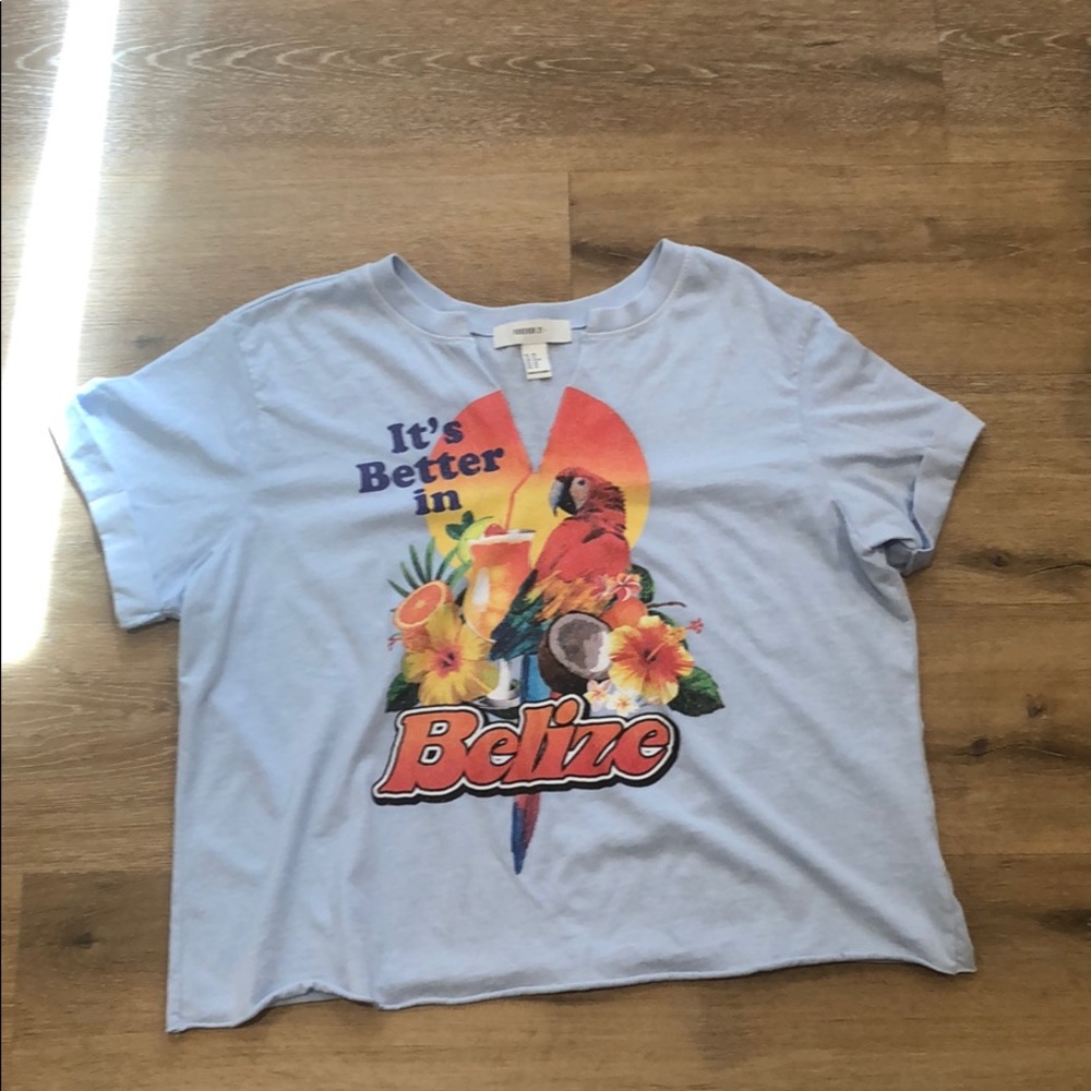 Blue forever 21 v-neck shirt